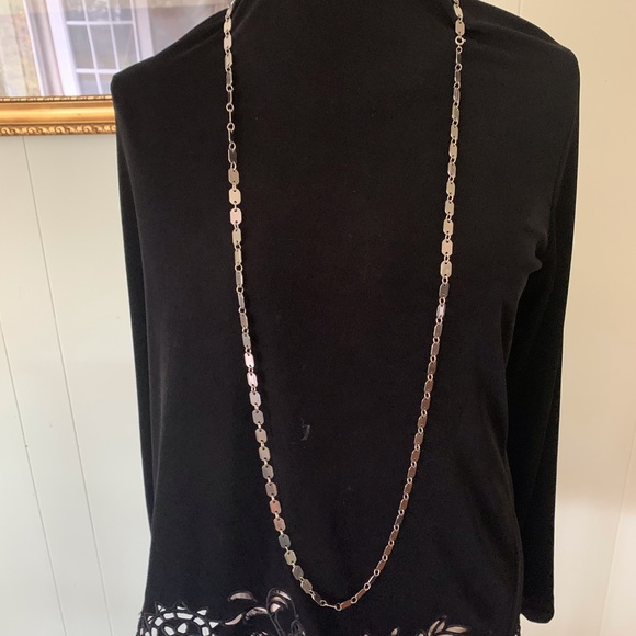 VINTAGE LONG SILVER LINK CHAIN - Picture 5 of 7